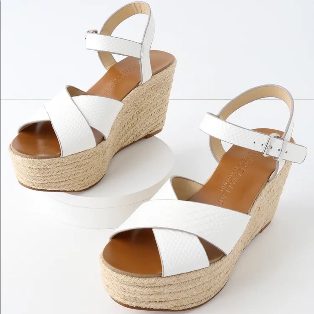 Kristin Cavallari Mikah White Leather Espadrille